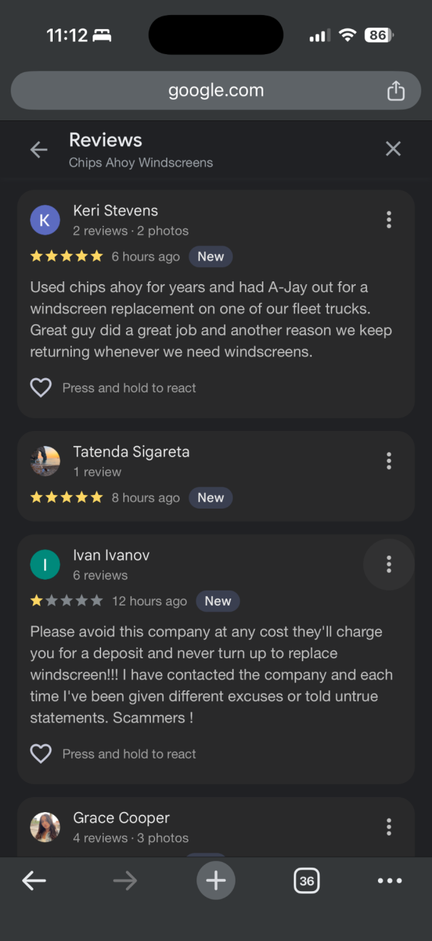 Review THE WINDSCREEN GUY 